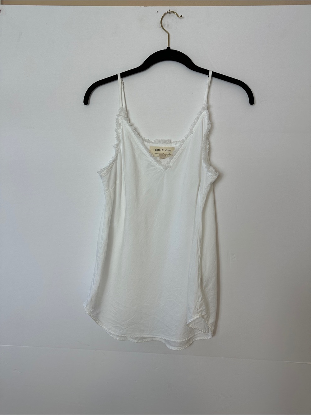 cloth & stone White Lace-Edge Tencel-Lyocell Cami